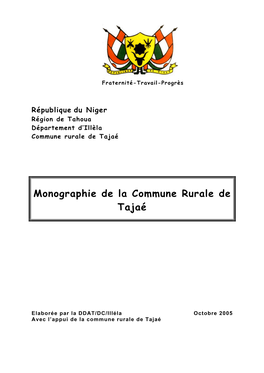 Monographie Commune Rurale De Tajaé Nomade