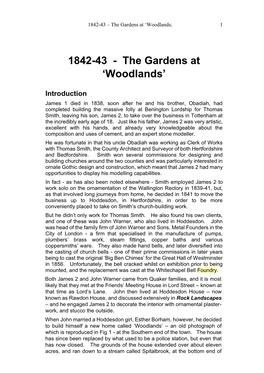 1842-43 – the Gardens at ‘Woodlands; 1