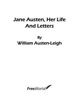 Jane Austen, Her Life and Letters