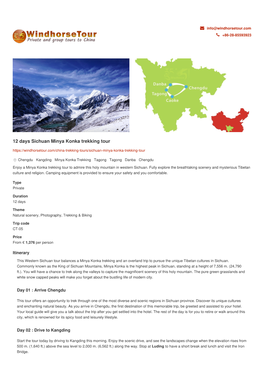 12 Days Sichuan Minya Konka Trekking Tour