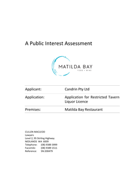 A Public Interest Assessment