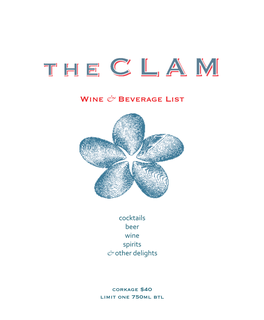 Clam Beverage List 08.03.2018.Indd