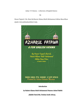 Azhar-Ul-Fatawa - Collection of English Fatawa