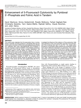 Enhancement of 5-Fluorouracil Cytotoxicity by Pyridoxal 59-Phosphate and Folinic Acid in Tandem