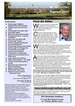 Clarborough & Welham Newsletter : Summer 2014