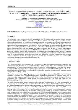 Integrated Analysis of Remote Sensing