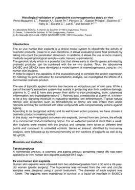 Histological Validation of a Predictive Cosmetogenomics Study Ex Vivo