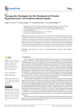 Therapeutic Strategies for the Treatment of Chronic Hyperuricemia: an Evidence-Based Update