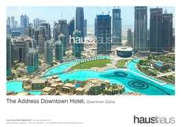 The Address Downtown Hotel, Downtown Dubai