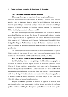 1- Anthropologie Humaine De La Région De Honaïne 2-1- L'homme