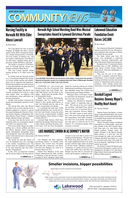 Lakewood, Norwalk, and Pico Rivera • 56,000 Homes Every Friday • January 2 , 2015 • Volume 29, No