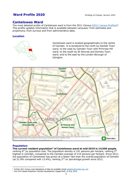 Ward Profile 2020 Cantelowes Ward