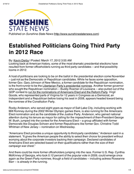 Established Politicians Going Third Party in 2012 Race