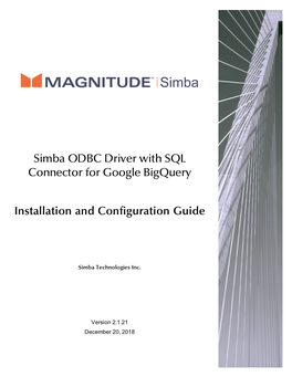 Simba ODBC Driver with SQL Connector for Google Bigquery