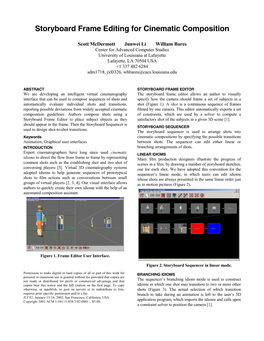 Storyboard Frame Editing for Cinematic Composition