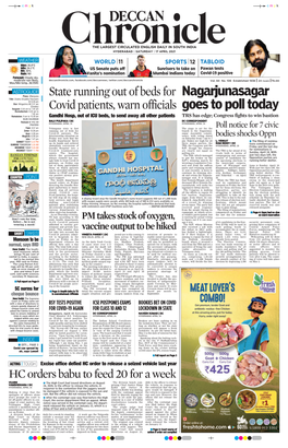 Nagarjunasagar Goes to Poll Today State Running out of Beds for Covid