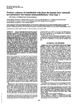 Primary Cultures of Endothelial Cells from the Human Liver Sinusoid Are