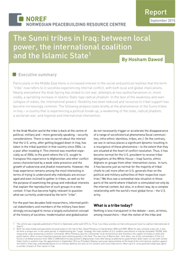 The Sunni Tribes in Iraq: Between Local Power, the International Coalition 1 and the Islamic State by Hosham Dawod