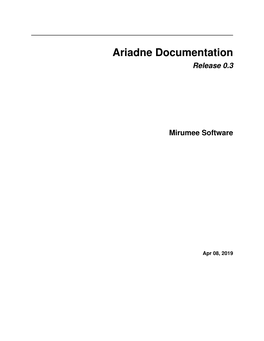 Ariadne Documentation Release 0.3