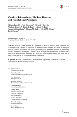 Cauchy's Infinitesimals, His Sum Theorem, and Foundational