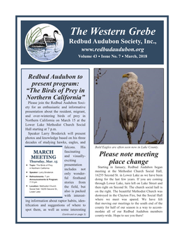 The Western Grebe Redbud Audubon Society, Inc., Volume 43 • Issue No