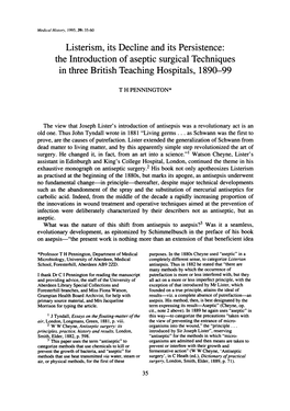 In Three British Teaching Hospitals, 1890-99