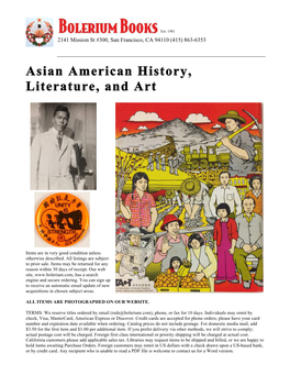 Asian American History, Literature, and Art