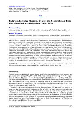 Understanding Inter-Municipal Conflict and Cooperation on Flood Risk Policies for the Metropolitan City of Milan