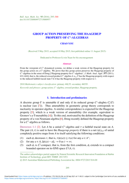 Group Action Preserving the Haagerup Property of C∗-Algebras