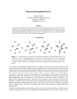 Hypocycloid Juggling Patterns