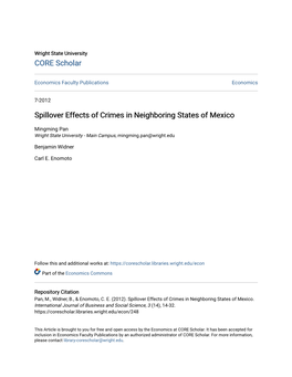 Spillover Effects of Crimes in Neighboring States of Mexico