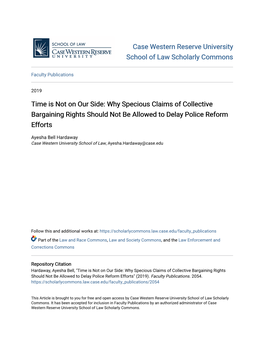 Why Specious Claims of Collective Bargaining Rights Should Not Be Allowed to Delay Police Reform Efforts