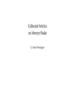 Collected Articles on Mervyn Peake