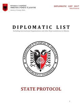 DIPLOMATIC LIST 2017 State Protocol