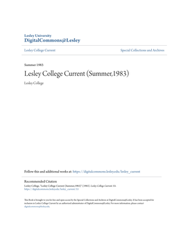 Lesley College Current Special Collections and Archives