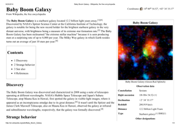 Baby Boom Galaxy - Wikipedia, the Free Encyclopedia Baby Boom Galaxy Coordinates: 10H 00M 54.52S, +02° 34′ 35.17″ from Wikipedia, the Free Encyclopedia