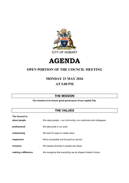 Open Council Agenda