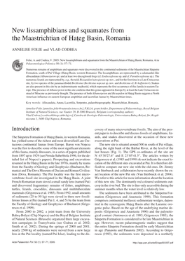 New Lissamphibians and Squamates from the Maastrichtian of Haţeg Basin, Romania