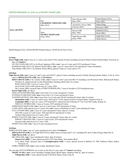 EDITED PEDIGREE for 2019 out of SECRET NIGHT (GB)