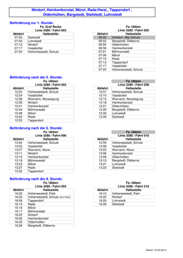 Fahplanänderungen 12.03.2013