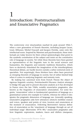 Introduction: Poststructuralism and Enunciative Pragmatics