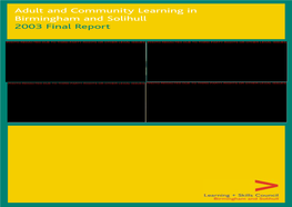 Adult and Community Learning in Birmingham and Solihull: 2003 Final