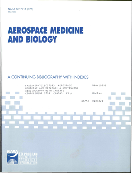 Aerospace Medicine and Biology