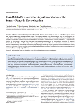 Task-Related Sensorimotor Adjustments Increase the Sensory Range in Electrolocation