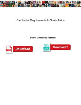 Car Rental Requirements in South Africa