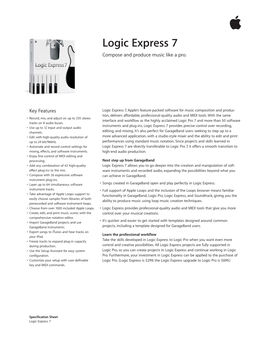 Logic Express 7 Compose and Produce Music Like a Pro