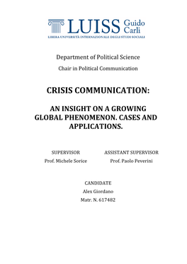 Crisis Communication