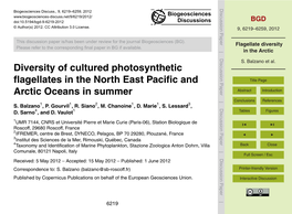 Flagellate Diversity in the Arctic 3.2 Other Chlorophyta S