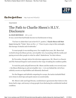 The Path to Charlie Sheen's HIV Disclosure