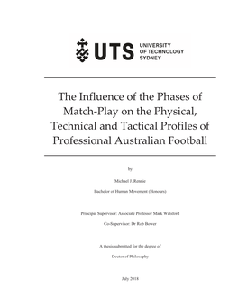 The Influence of the Phases of Match-Play on the Physical, Technical and Tactical Profiles of Professional Australian Football